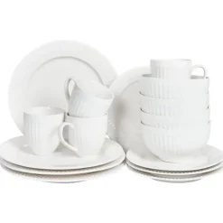 Leen Bakker COWSLIP - Servies set van 16 - Wit - Porselein Best