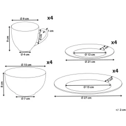 Leen Bakker COWSLIP - Servies set van 16 - Wit - Porselein Best