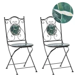 Beliani COZZANA - Tuinstoel set van 2 - Zwart - Metaal Outlet
