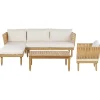 Beliani CREMONA - Loungeset voor 4 - Lichte houtkleur - Acaciahout Online