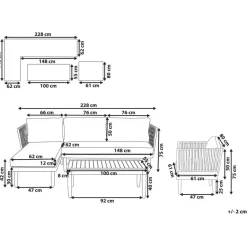 Beliani CREMONA - Loungeset voor 4 - Lichte houtkleur - Acaciahout Online