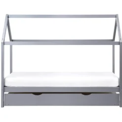 Beliani CRILLON - Onderschuifbed - Grijs - 90 x 200 - Hout Discount