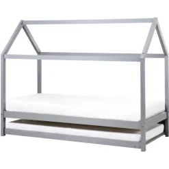 Beliani CRILLON - Onderschuifbed - Grijs - 90 x 200 - Hout Discount