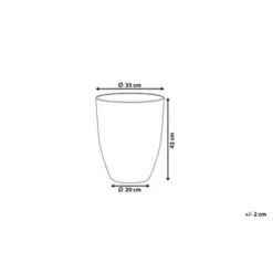 Beliani CROTON - Plantenbak - Wit - 35 cm - Stenenmix Outlet