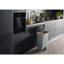 Curver Compatta Prullenbak 50L - Grijs/Zwart Sale