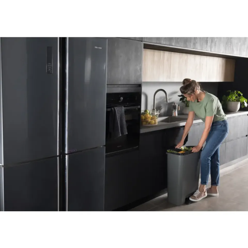 Curver Compatta Prullenbak 50L - Grijs/Zwart Sale