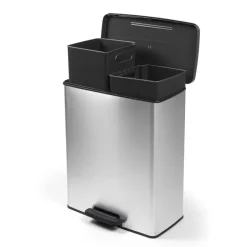 Curver Decobin Duo Prullenbak - 26L+26L - Zilver metallic Sale