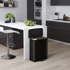 Curver Decobin Duo Prullenbak - 26L+26L - Rechthoekig - Zwart Discount