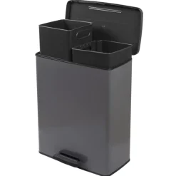 Curver Decobin Duo Prullenbak - 26L+26L - Rechthoekig - Cool Grey Sale