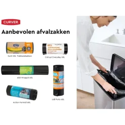 Curver Decobin Prullenbak - 65L - Rechthoekig - Zilver metallic Sale