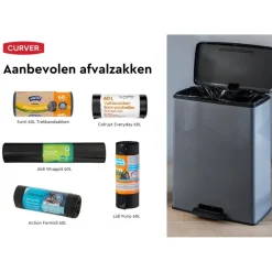 Curver Decobin Prullenbak - 65L - Rechthoekig - Zilver metallic Sale