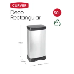 Curver Decobin Prullenbak - 50L - 2 stuks - Metallic Best