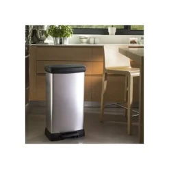 Curver Decobin Prullenbak- 50L - 39x29x72 cm - Zilver Metallic Sale