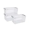 Curver Handy+ Opbergbox - 50L - 3 stuks - Transparant met deksel Clearance