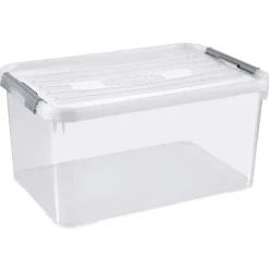 Curver Handy+ Opbergbox - 50L - 3 stuks - Transparant met deksel Clearance