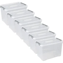Curver Handy+ Opbergbox - 65L - 6 stuks - Transparant met deksel Hot