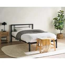 Leen Bakker CUSSET - Tweepersoonsbed - Zwart - 120 x 200 cm - Metaal Sale