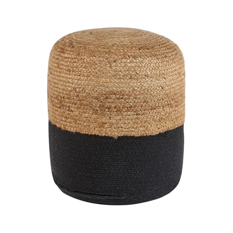 Beliani DALAMA - Poef - Zwart - 46 cm - Katoen Sale