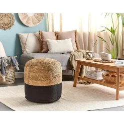 Beliani DALAMA - Poef - Zwart - 46 cm - Katoen Sale