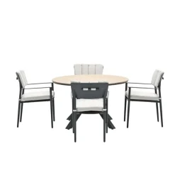 Garden Impressions Dane tuinset 5-delig - Tulli tuintafel Ø122 cm Outlet