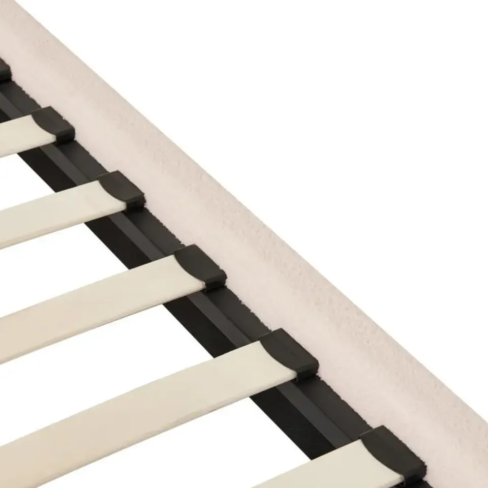 Beliani DANNEMOIS - Tweepersoonsbed - Beige - 140x200 cm - Bouclé Online