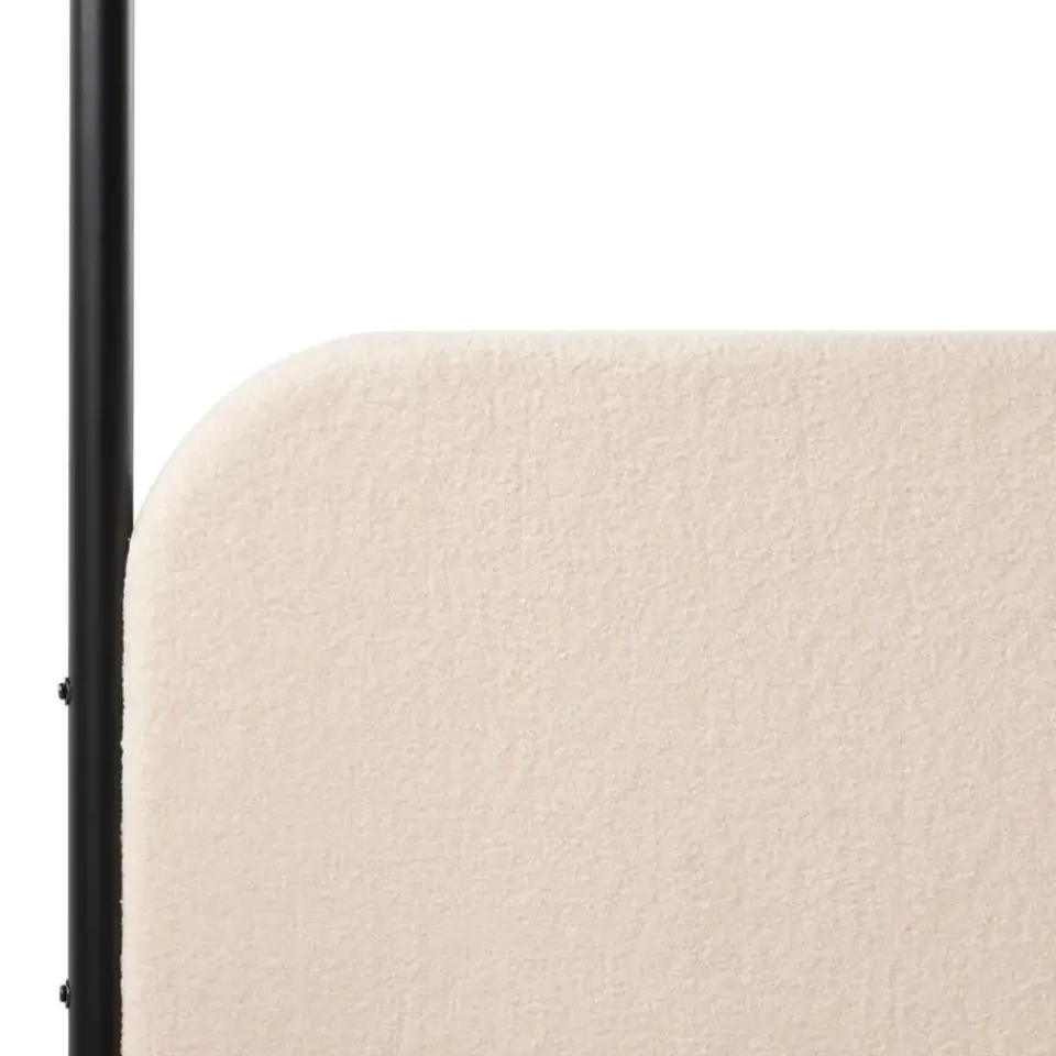 Beliani DANNEMOIS - Tweepersoonsbed - Beige - 140x200 cm - Bouclé Online