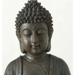 Deco by Boltze Boeddha beeld Zen - donkerbruin - 13 x 10 x 20 cm Outlet