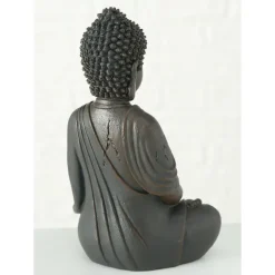 Deco by Boltze Boeddha beeld Zen - donkerbruin - 13 x 10 x 20 cm Outlet