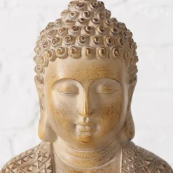 Deco by Boltze Boeddha beeld Legolas - beige - 19 x 13 x 30 cm Clearance