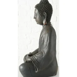 Deco by Boltze Boeddha beeld Zen - antiek grijs - 34 x 45 x 70 cm Online