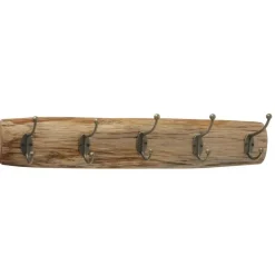 Deco by Boltze Kapstok met 5 haken - hout/metaal - 55 cm Hot