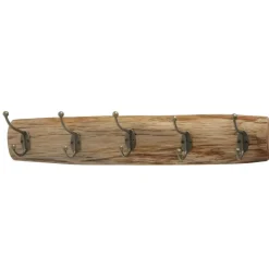 Deco by Boltze Kapstok met 5 haken - hout/metaal - 55 cm Hot