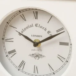 Deco by Boltze Tafelklok St James - wit - H23 cm - glas/hout Online