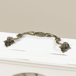 Deco by Boltze Tafelklok St James - wit - H23 cm - glas/hout Online