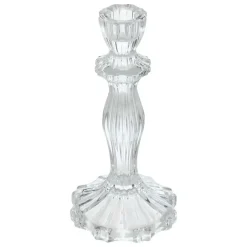 Merkloos Decoration kaarsen kandelaar - dinerkaarsen - glas - 20 cm New