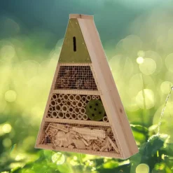 Decoris Insectenhotel - driehoek - lichtgroen - 19 cm Clearance