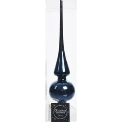 Decoris kerst piek - donkerblauw - 26 cm - glas - glans Outlet