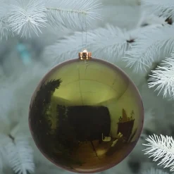 Decoris Kerstbal - donkergroen - groot - kunststof - 20 cm New