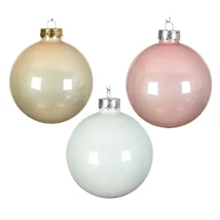 Decoris Kerstballen - 49 st - lichtroze/parel/wit - glas - 6 cm New