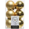 Decoris Kerstballen - 12 stuks - goudkleurig - mat en glans Hot