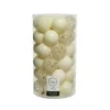 Decoris Kerstballen - 37 stuks - kunststof - wol wit - 6 cm Clearance
