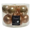 Decoris Kerstballen - 10 stuks - glas - toffee bruin - 6 cm Clearance