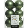 Decoris Kerstballen - 12 stuks - kunststof - mos groen - 6 cm Clearance