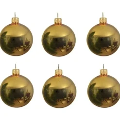 Decoris kerstballen - 6x - goud - D8 cm - glas Sale