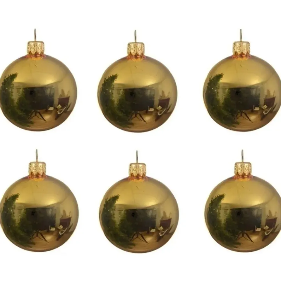 Decoris kerstballen - 6x - goud - D8 cm - glas Sale