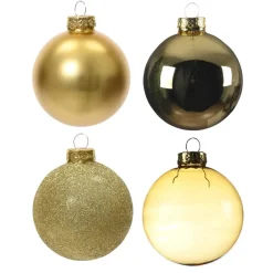 Decoris kerstballen - 42x - goud - glas - 5-6-7 cm Hot