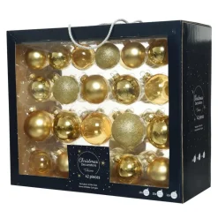 Decoris kerstballen - 42x - goud - glas - 5-6-7 cm Hot