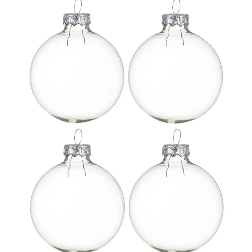 Decoris kerstballen - 8x - transparant - D7 cm - glas Sale