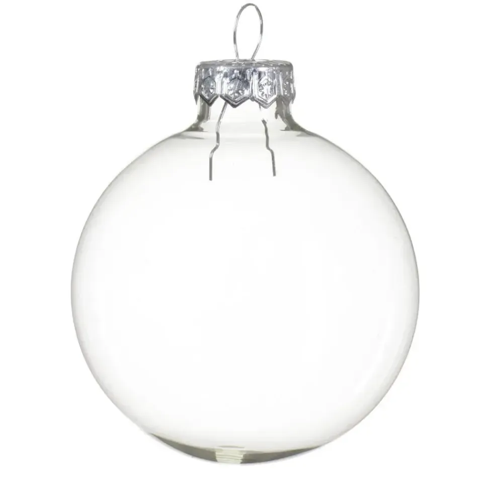 Decoris kerstballen - 8x - transparant - D7 cm - glas Sale