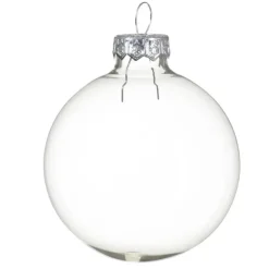 Decoris kerstballen - 6x - transparant parelmoer - D8 cm - glas
